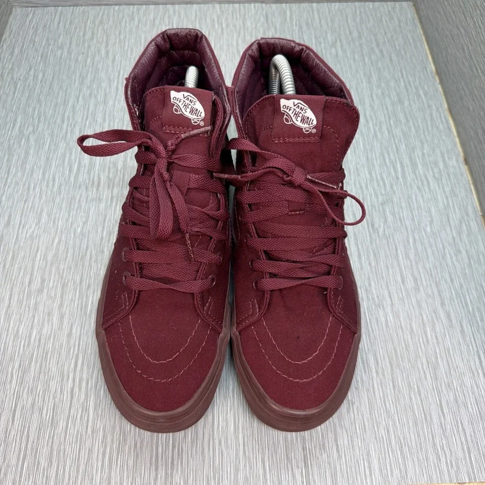 Vans Sk8-Hi Burgundy High Top Sneakers Men's‎ 8.5 Skate Shoes